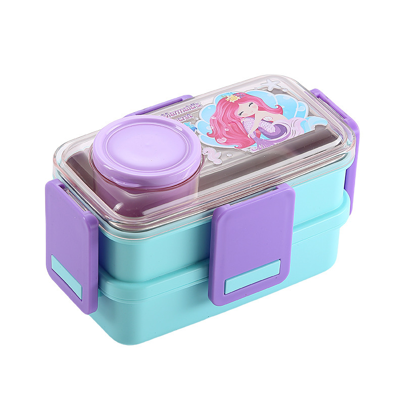 Cartoon student lunch box, multi-sized fruit lunch box, mini bento box, 304 stainless steel Item Picture