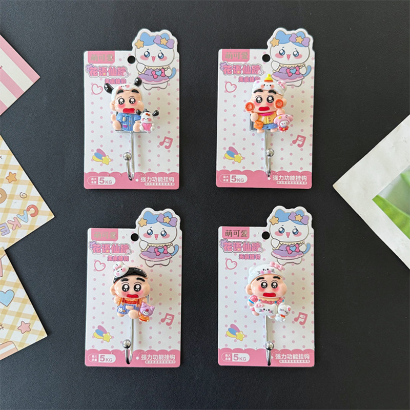 Cross-border best-selling resin cartoon cute strong adhesive key wall hanging, wall hanging hanger hook, seamless towel adhesive hook Specification image