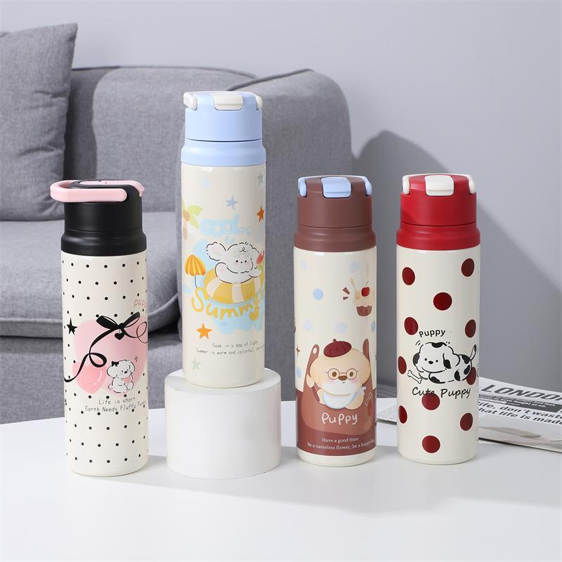 New high-appearure-level large-capacity insulated cup, stainless steel water cup, straw cup, student portable men's and women's outdoor hand-held cup