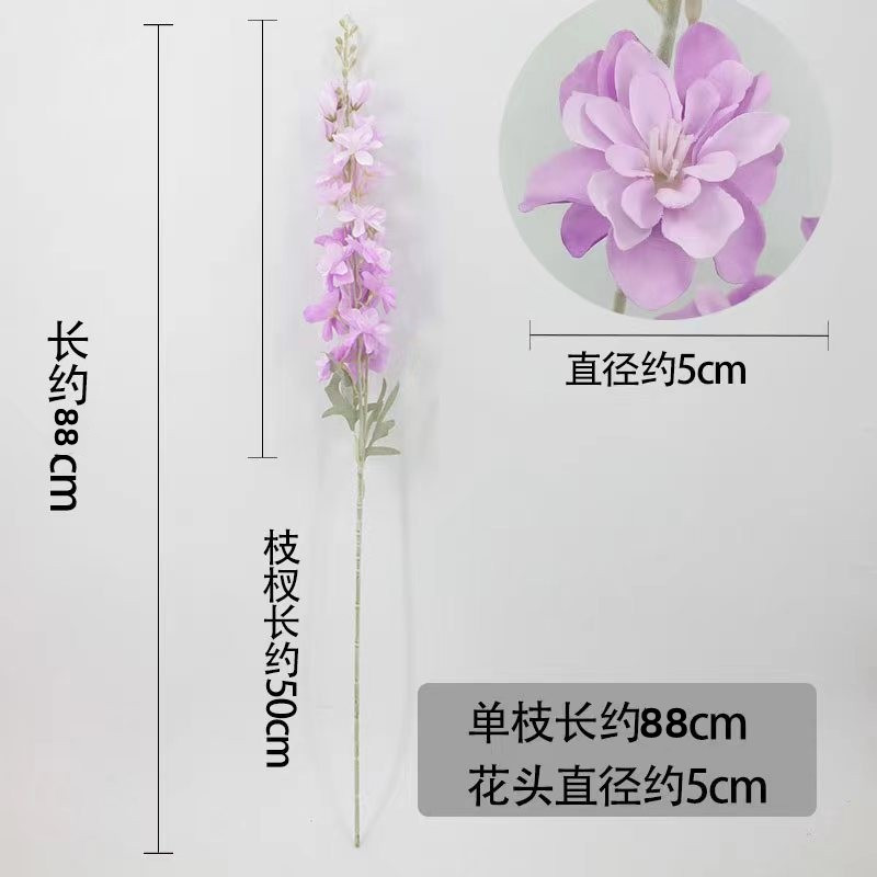 仿真花2叉飞燕草植绒大飞燕蓝色风信子婚庆路引婚礼装饰假花批发详情图4