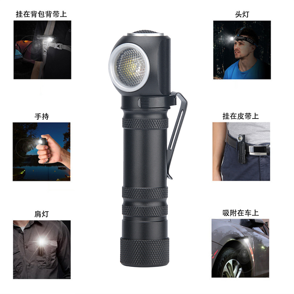 Cross-border high-intensity LED lighting portable multi-functional flashlight headlamp dual-purpose, built-in battery magnetic charging Specification image