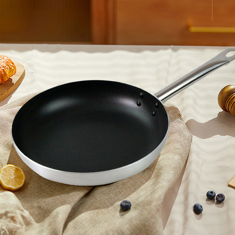 Commercial non-stick frying pan, household frying pan, steak, multi-sized pancake pan, aluminum induction cooker, gas universal Specification image