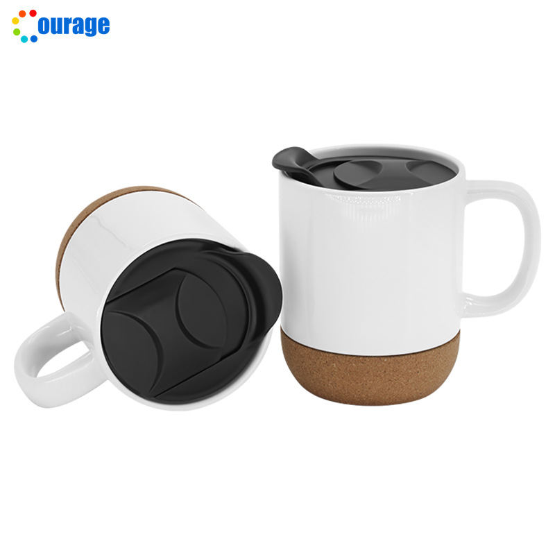 Modern and simple wooden ceramic cups, milk coffee cork mugs, creative DIY blank consumables wholesale Specification image