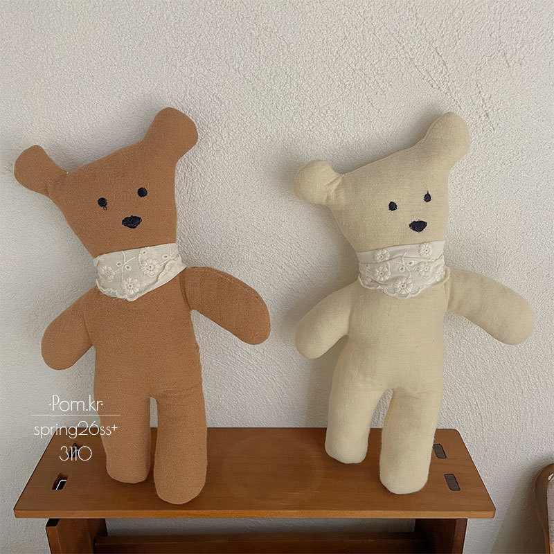 New Korean-style ins bear lace silk scarf doll fabric handcrafted children's birthday companion doll prop details Picture
