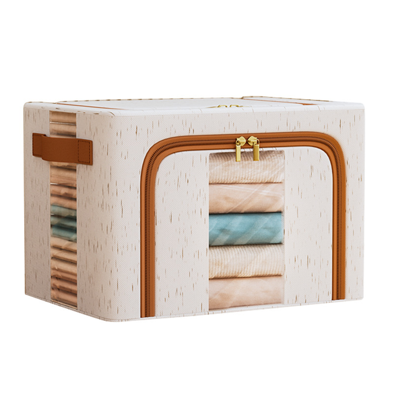 Tianshan cotton and linen clothing storage box, fabric household 100-na box, wardrobe special quilt and clothing four-piece set, organizing god Item Picture