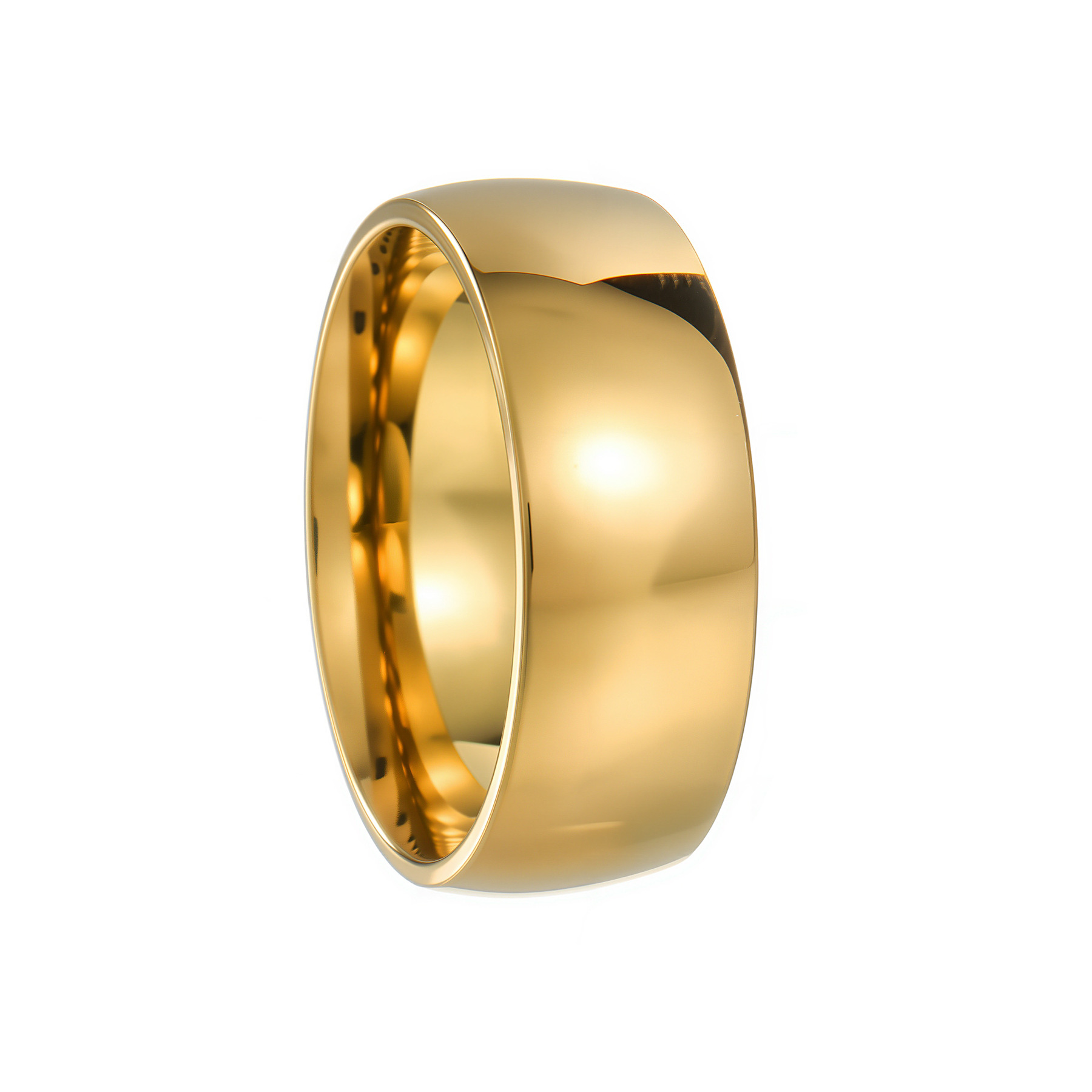 Cross-border stainless steel arc-shaped smooth ring, 2mm, 4mm, 6mm, 8mm, 12mm, vacuum electroplated in the furnace, no color fading Item Picture