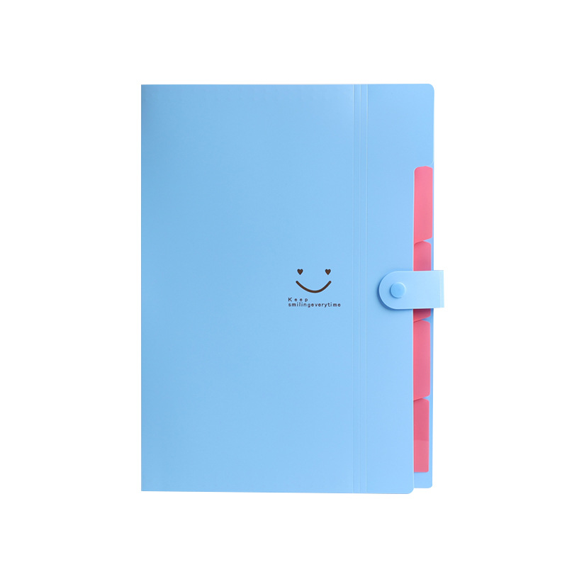 Student test paper holder, smiling multi-layer folder, A4 organ bag, file bag, insert page, information book, test paper holder, storage bag Item Picture