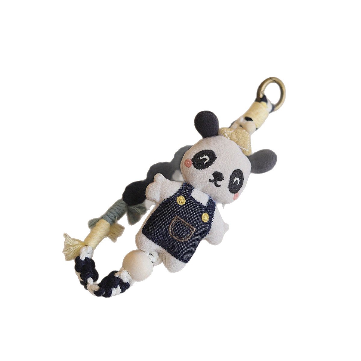 26 Original hand-woven mobile phone lanyard, cute panda doll, long crossbody lanyard, anti-loss, adjustable length shoulder strap Item Picture