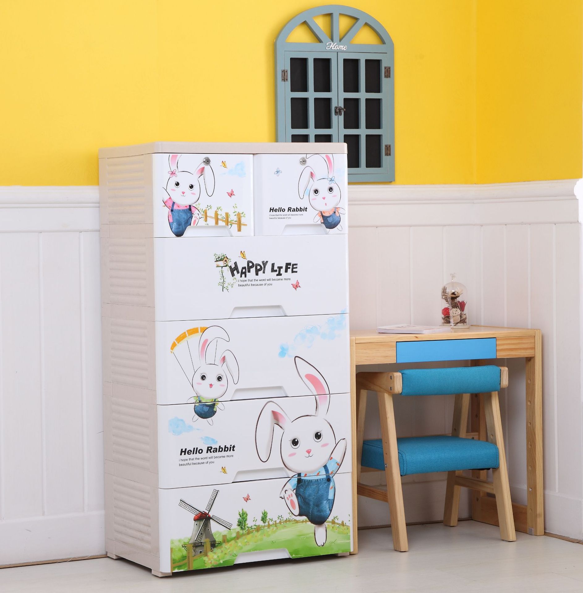 Baby wardrobe, children's storage cabinet, extra-large, widened and thickened, baby clothes storage cabinet, plastic household simple wardrobe Application Scenario