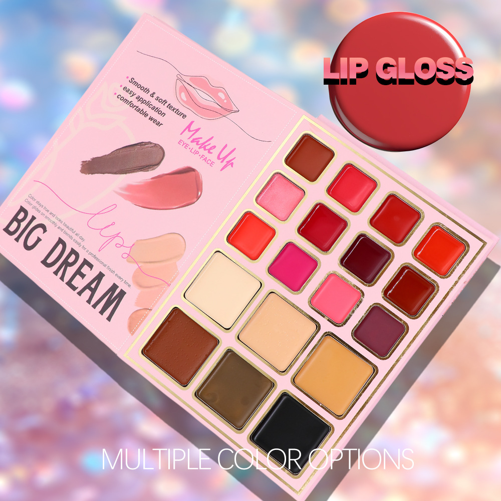 DAWANG ROSE Book Multi-Color Eyeshadow Palette, Eyeshadow Blush, Contouring Lip Mud All-in-one Comprehensive Makeup Palette details Picture