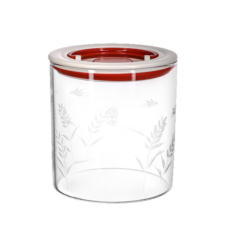 New negative pressure pull-out storage tank cylindrical press storage tank, kitchen grains and dried fruits storage sealed tank Item Picture