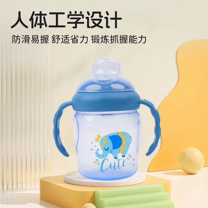 Colorful cartoon baby anti-choking PP bottle set suitable for newborns, 0-3 months old baby bottle, mother and baby factory details Picture