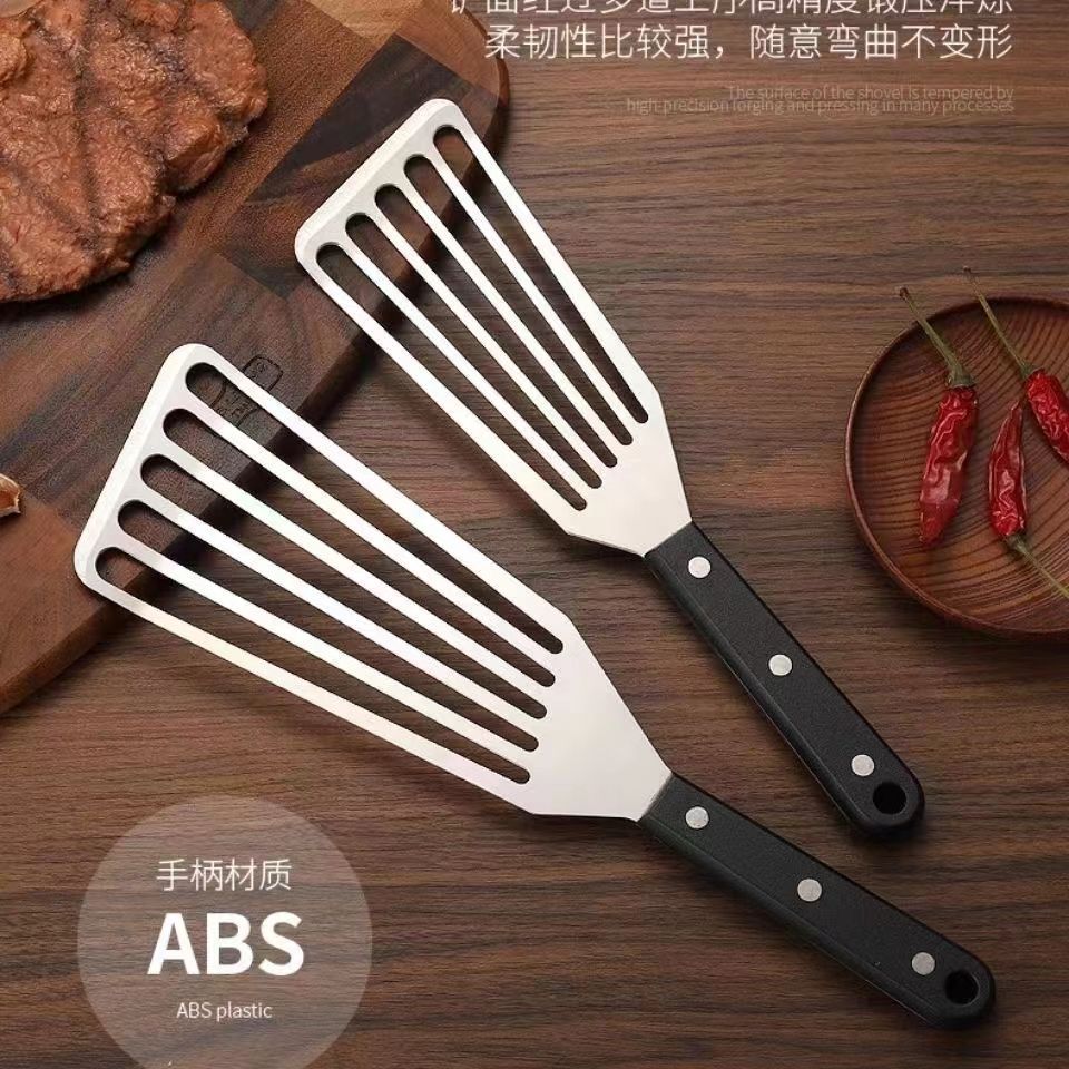 Espátula de carne de vaca espátula de cocina de acero inoxidable espátula multiusos espátula de carne espátula de pescado teppanyaki espátula de anguila espátula de escape con mango de madera details Picture