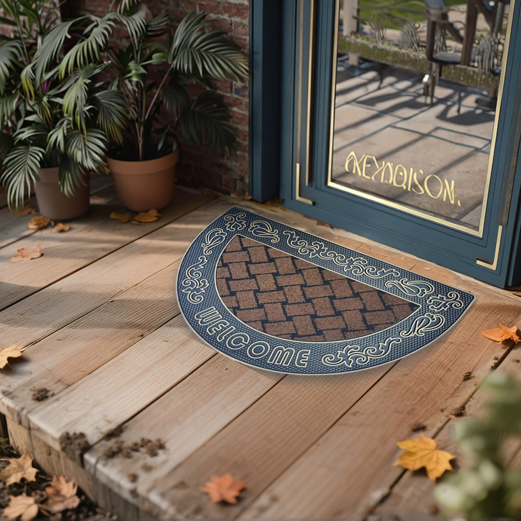 黑色橡塑防滑垫铝膜注塑垫外贸热销欧式迎宾垫机压垫门口刮泥垫