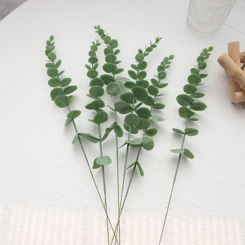 ins风仿真花软胶尤加利叶假花摆设北欧复古家居装饰花绿植摆件