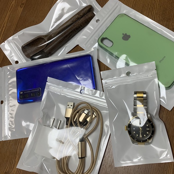 Pearlescent bags, yin-yang self-sealing bags, semi-transparent plastic jewelry gift bags, mobile phone cases, data cables, zipper packaging bags details Picture