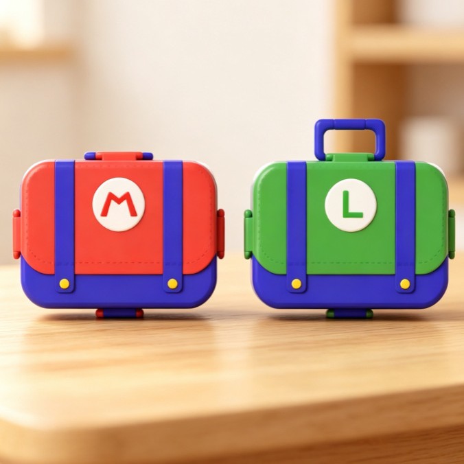 baby lunch box, in an ins style with a high level of appearance, is a robot children's cartoon lunch box with portable compartments details Picture