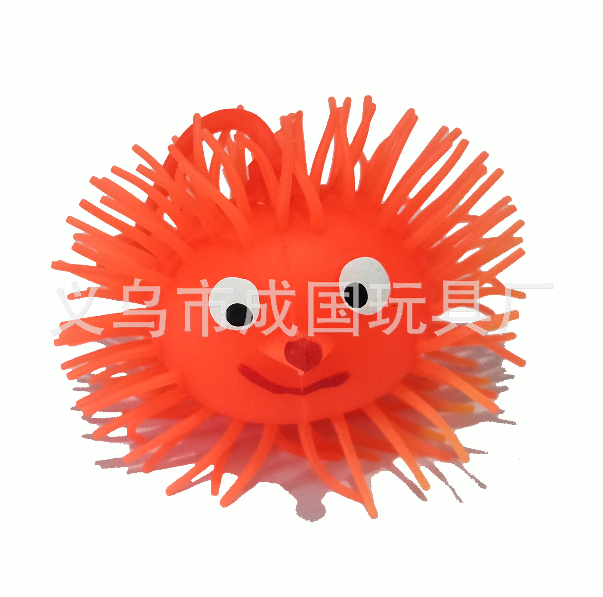 厂家供应3号笑脸闪光毛毛球tpr环保材质地摊广场地推小学幼儿园白底实物图