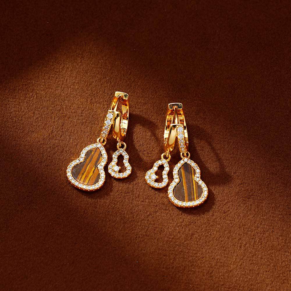 Hyacinth's fashionable and light luxury micro-inlay gourd earrings, a niche design for women, are the latest trendy ear buckles and bestsellers in 2025 Application Scenario