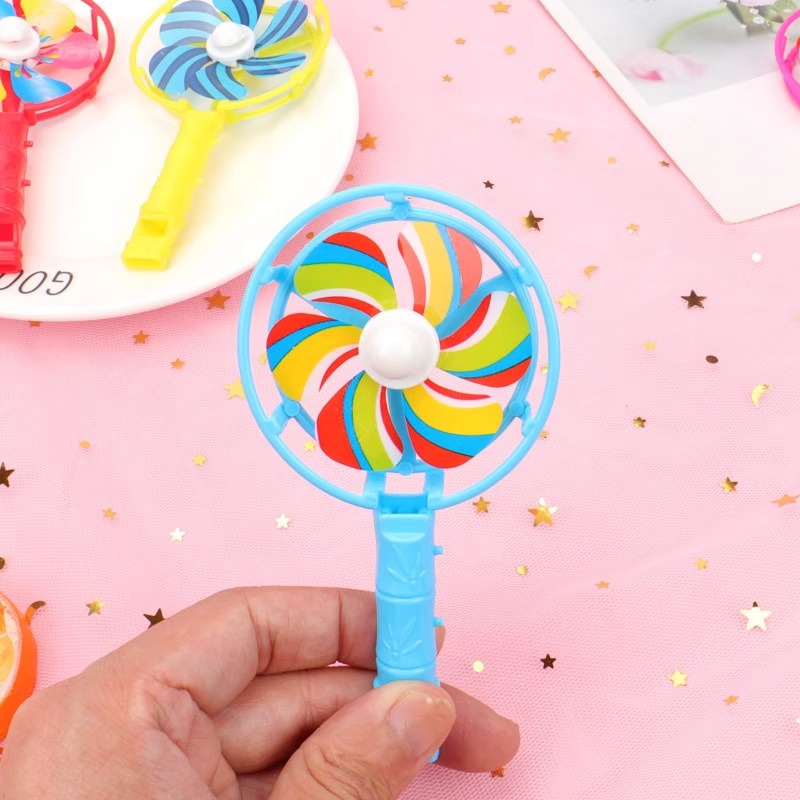 Single packaging kindergarten gifts, candy-colored whistles, windmills, new windmill small toys wholesale, cheering props Specification image