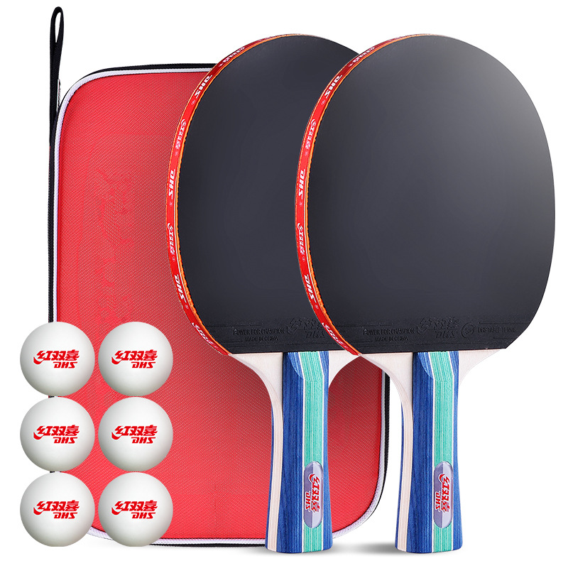 乒乓球拍/乒乓球拍横拍/红双喜乒乓球拍/大号乒乓球/银河u2乒乓球拍白底实物图