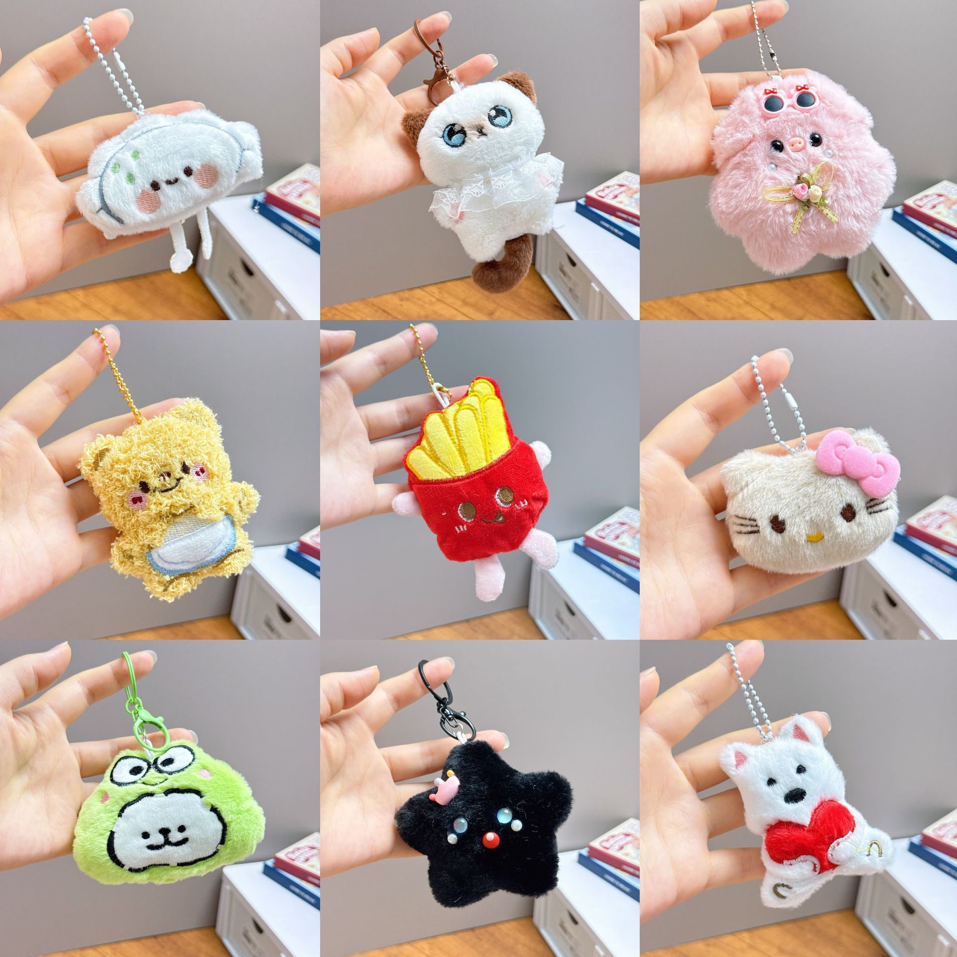 小礼品挂件做活动地推地摊可爱毛绒公仔挂饰钥匙扣吱吱叫玩偶批货细节图