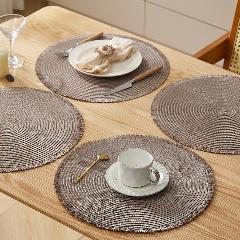 跨境亚马逊热销自然环保餐桌垫编织纸餐垫隔热防烫碗垫杯垫装饰垫