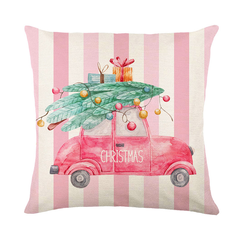Christmas tree polyester printed pillowcase, Christmas sofa decorative pillow cover, cross-border new Amazon cushion cover Item Picture