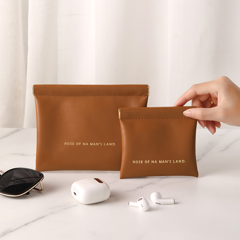 Data cable storage bag, high appearance level, wired earphone pocket, automatic closing spring piece, cosmetic mouth, red envelope wholesale