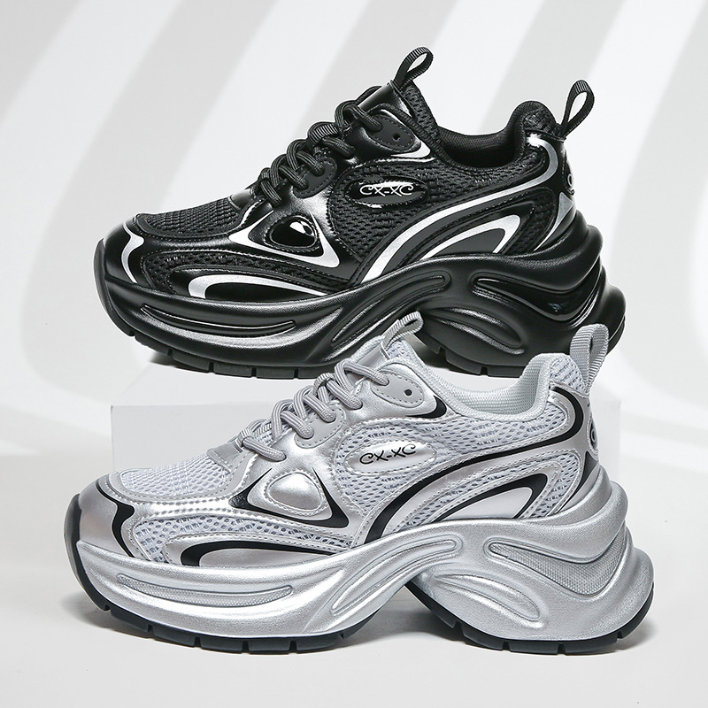 2025秋冬老爹鞋女厚底爆款百搭休闲女鞋防滑增高软底运动轻便鞋子