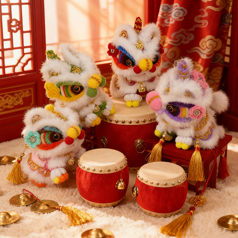 成品发货新款中秋灯笼会跑国潮醒狮新款扭扭棒创意可爱摆件玩具细节图