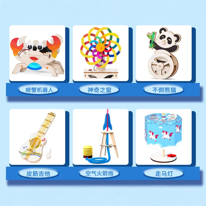 Children's toy hand-cranked generator, scientific small invention, making wind vane, diy handicraft technology, steam material kit details Picture
