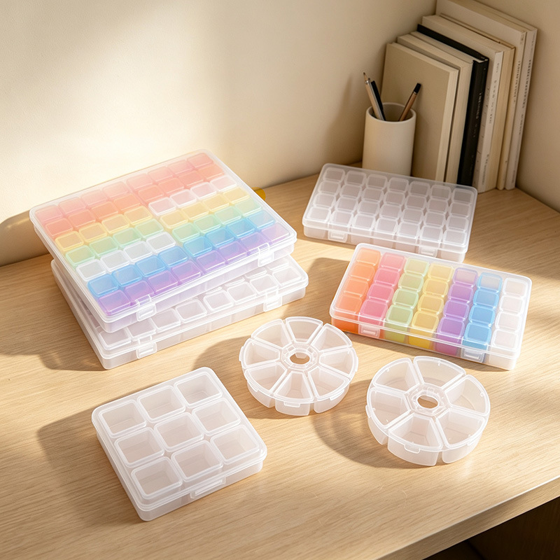 10 GRS 24 GRS multi transparente portátil desmontable caja de piezas de plástico juguetes de cuentas herramientas de hardware joyería caja de almacenamiento Specification image