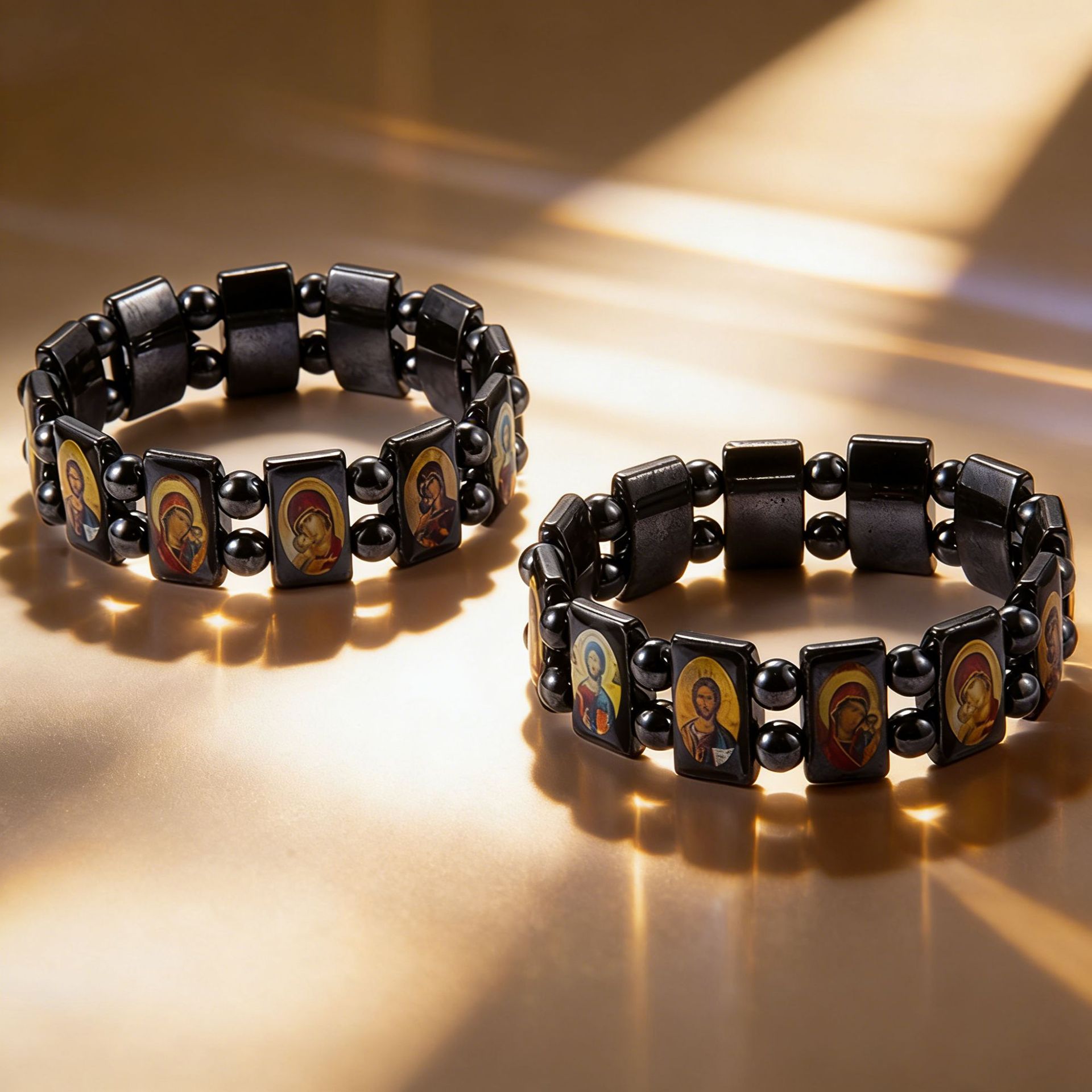 Brazalete de bilis negro color ortodoxo católico goteando accesorios al por mayor europa y Estados Unidos cross border accessories Application Scenario