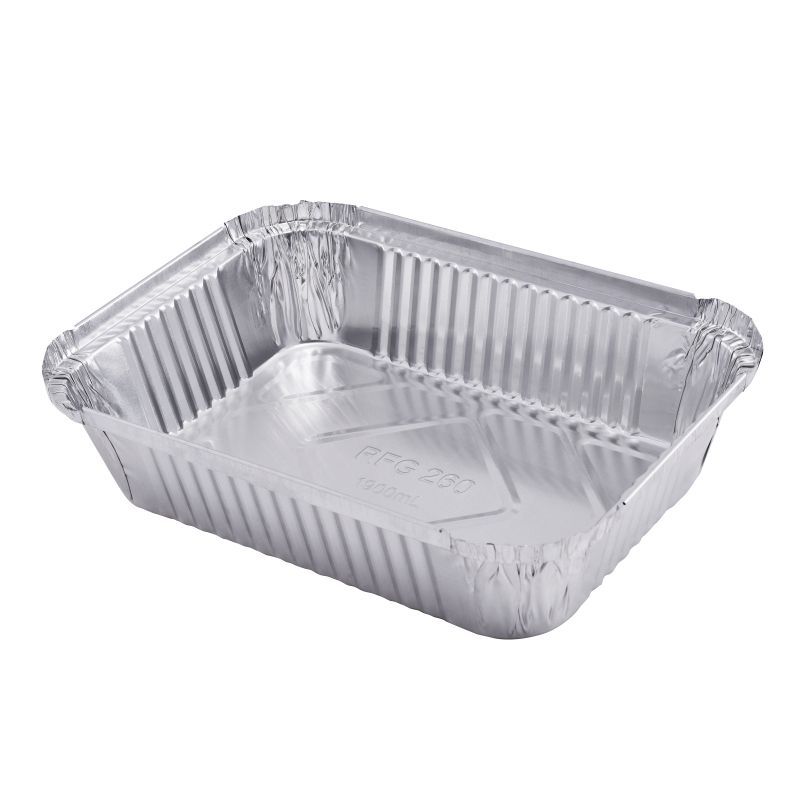 Factory direct sales of disposable takeout packaging tin foil boxes, outdoor barbecue aluminum foil lunch boxes, eco-friendly choice barbecue plates Specification image