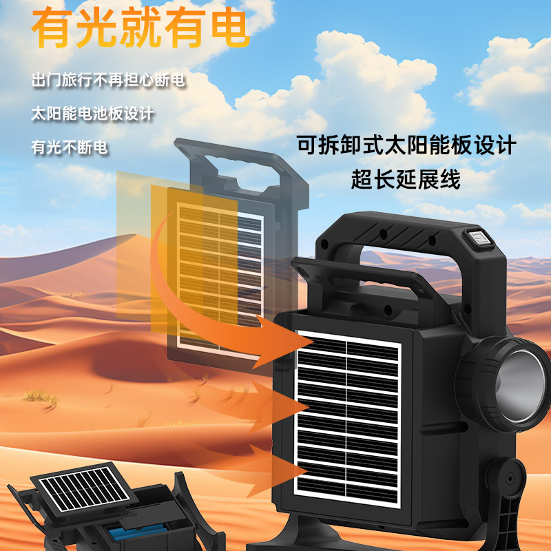 Outdoor high-intensity long-lasting searchlight, portable flashlight, ultra-bright home charging portable miner's lamp, waterproof in the wild Specification image