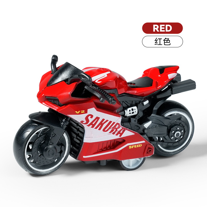 Cross-border children's toys, boy alloy simulation rebound motorcycle ornaments, motorcycle claw machine toy gifts details Picture
