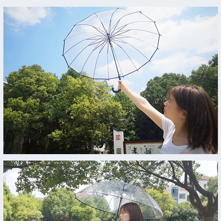 16-bone and 8-bone large umbrellas, double-person straight pole transparent umbrellas, high-strength thickened fabric transparent umbrellas Application Scenario