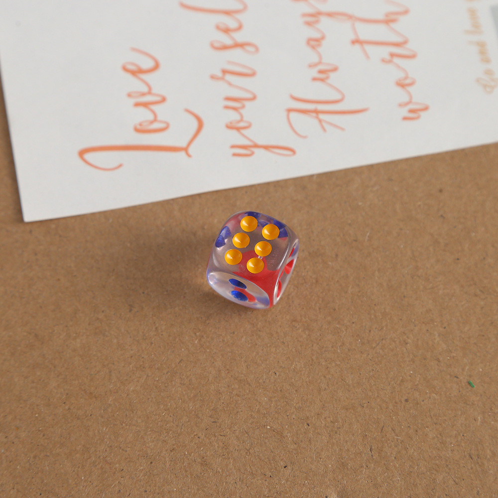 平面彩色透明骰子/骰子/骰子气球/透明磨砂哑光骰子/透明磨砂骰子产品图