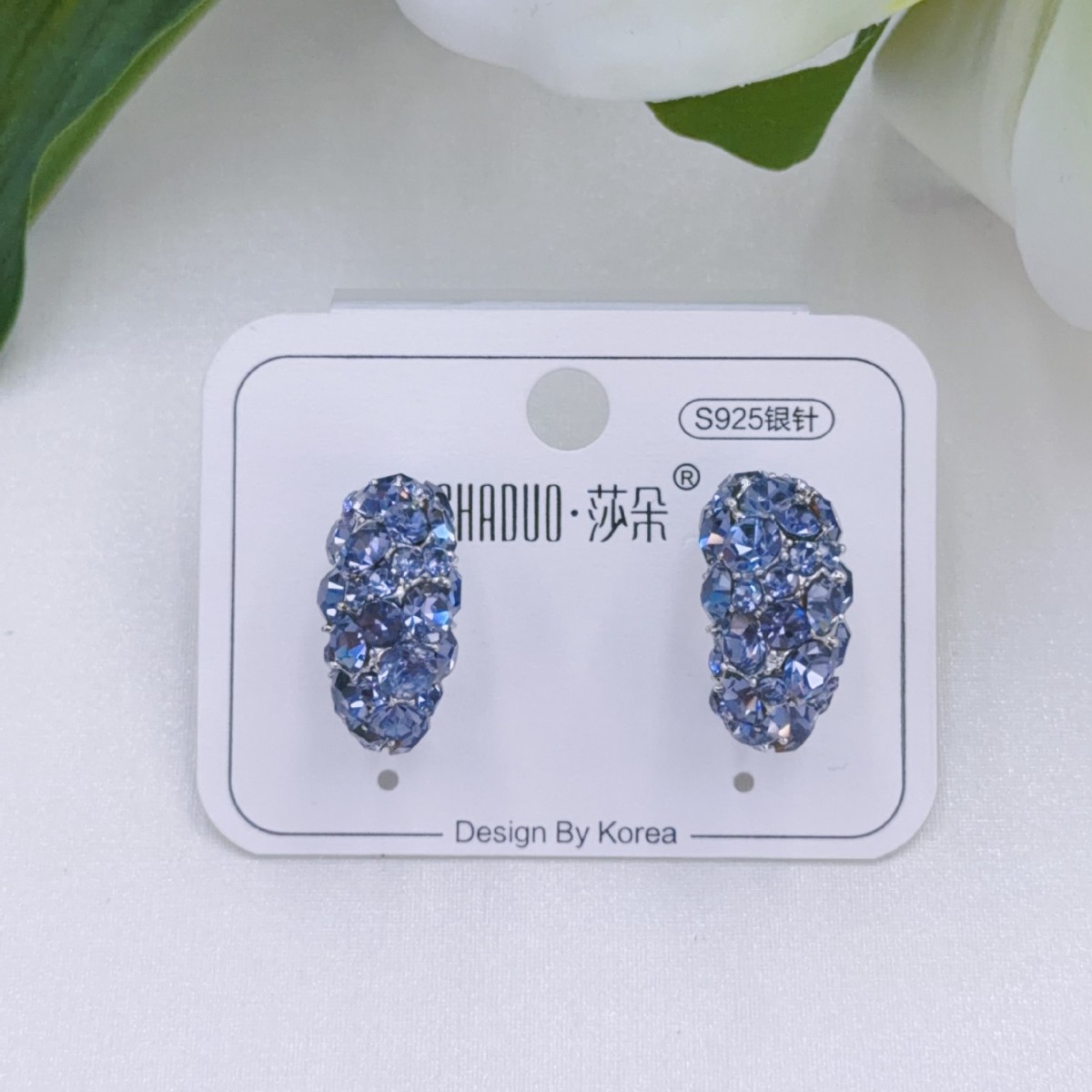 银针C圈水钻耳钉女2026年新款C型精致耳环秋冬小巧百搭网红耳饰