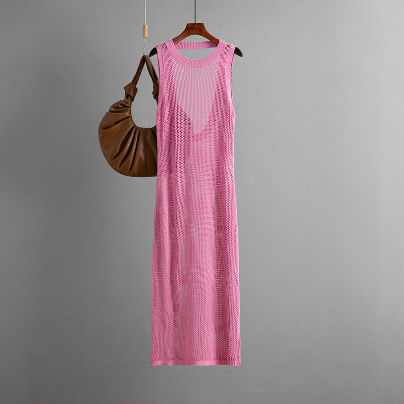 2025 European and American new style sexy cut-out backless beach smock, seaside vacation long dress Bikini smock dress Specification drawing