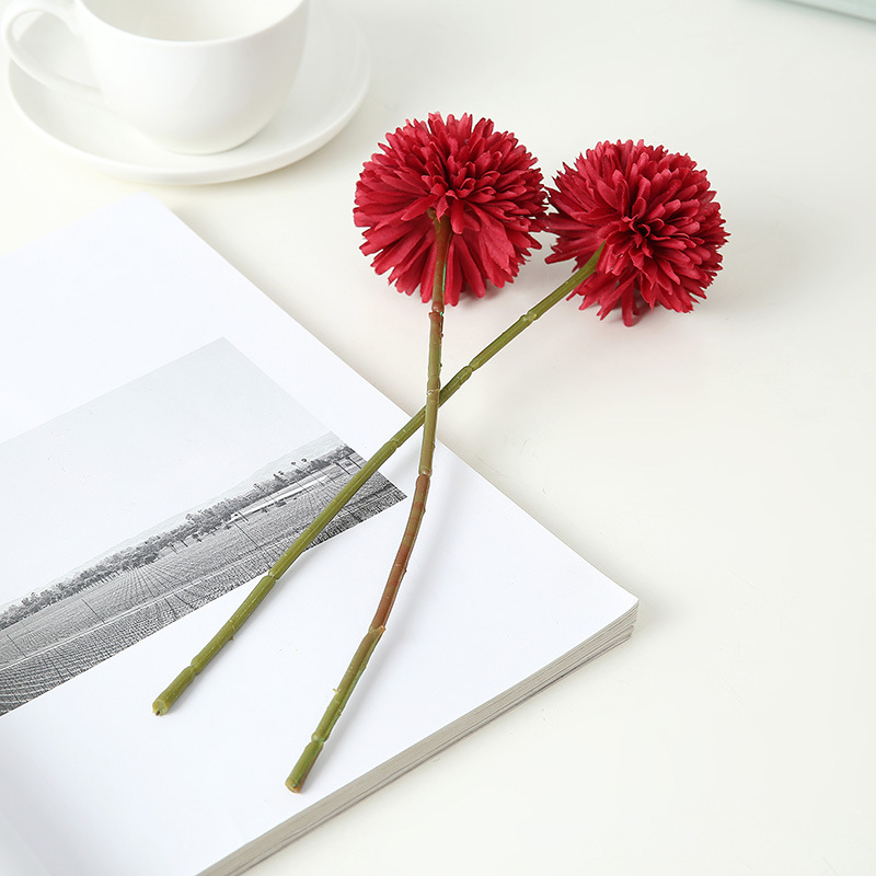 Dove simulation flower ball chrysanthemum, dandelion, scallion ball wedding decoration, hand bouquet, home decoration, table tennis ball chrysanthemum Specification drawing