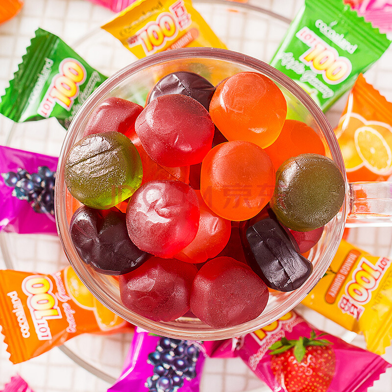 Malaysian LOT100 100 servings of fruit mango juice gummy candies 150g imported QQ fruit wedding candies wholesale Specification image