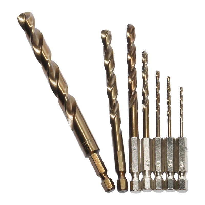 Hexagonal handle cobalt-containing twist drill, hand drill for drilling, stainless steel metal tool, high-hardness fully ground twist drill Application Scenario