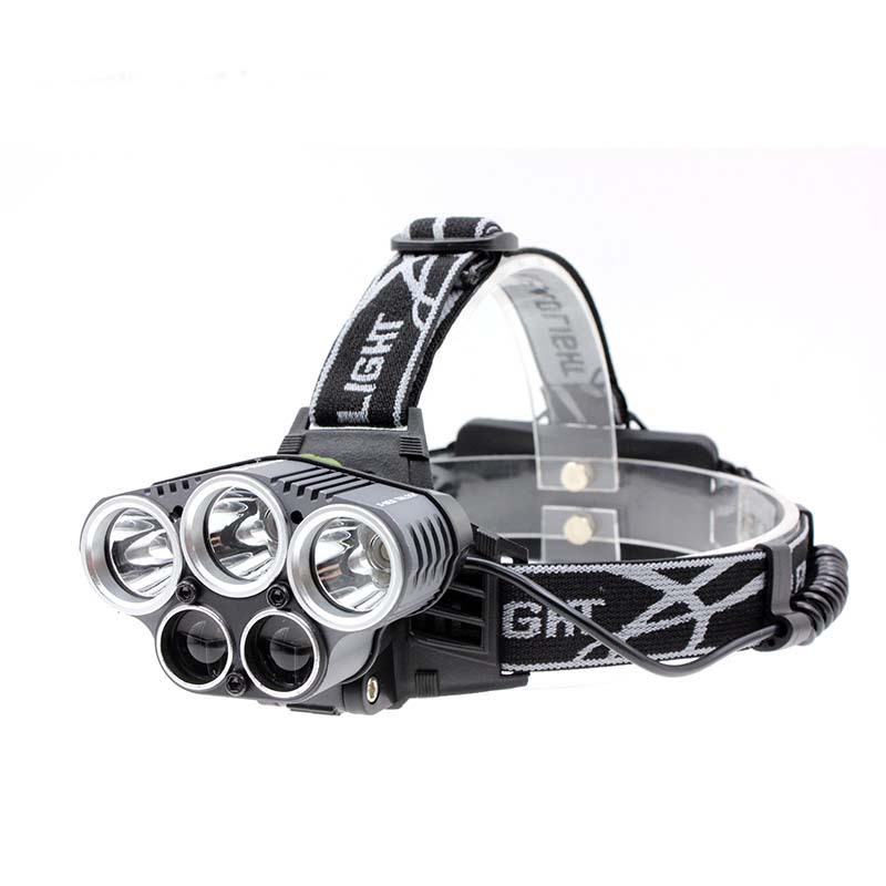 New 5led 3t6 high-intensity charging headlamp, night fishing and running t6+lts long-range headlamp, 5-lamp headlamp