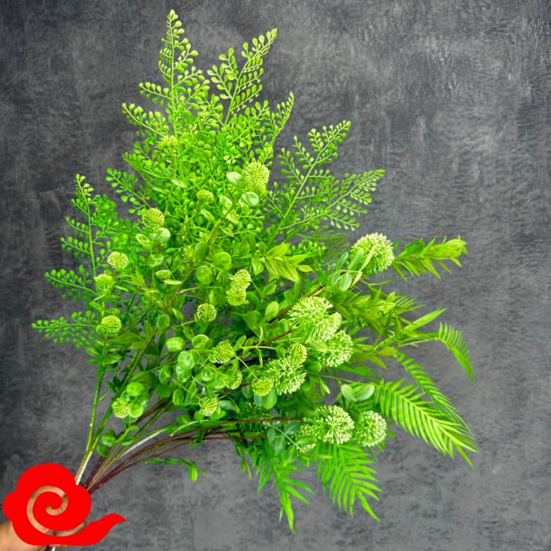 Simulated green floor flower arrangement wedding scene home decoration plastic green plants hanging rice eucalyptus artificial flower ornaments wholesale details Picture