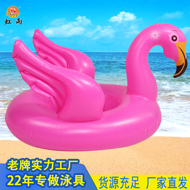 火烈鸟艇水上充气儿童玩具座圈带翅膀防侧翻游泳圈婴儿坐圈批发产品图