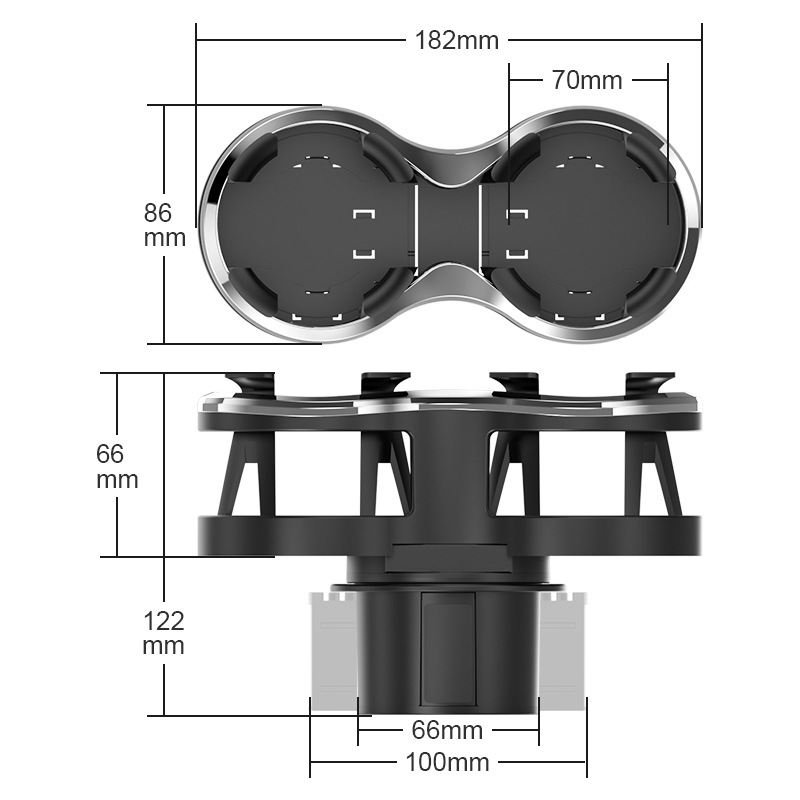 Double-hole water cup holder for vehicles, insulated cup holder for drinking cola, beverage rack, one drag two cup holder, SD-1038 Item Picture