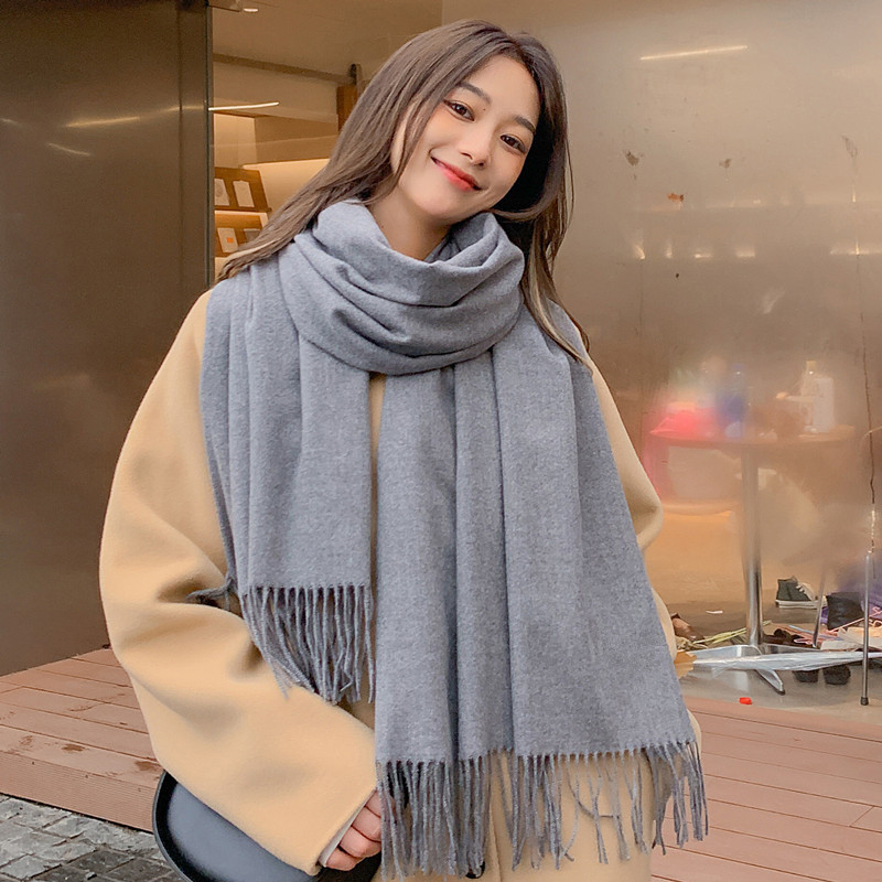 Wool and cashmere scarf for women's winter solid color 2025 new style white shawl scarf for men's autumn and winter imitation cashmere scarf Application Scenario