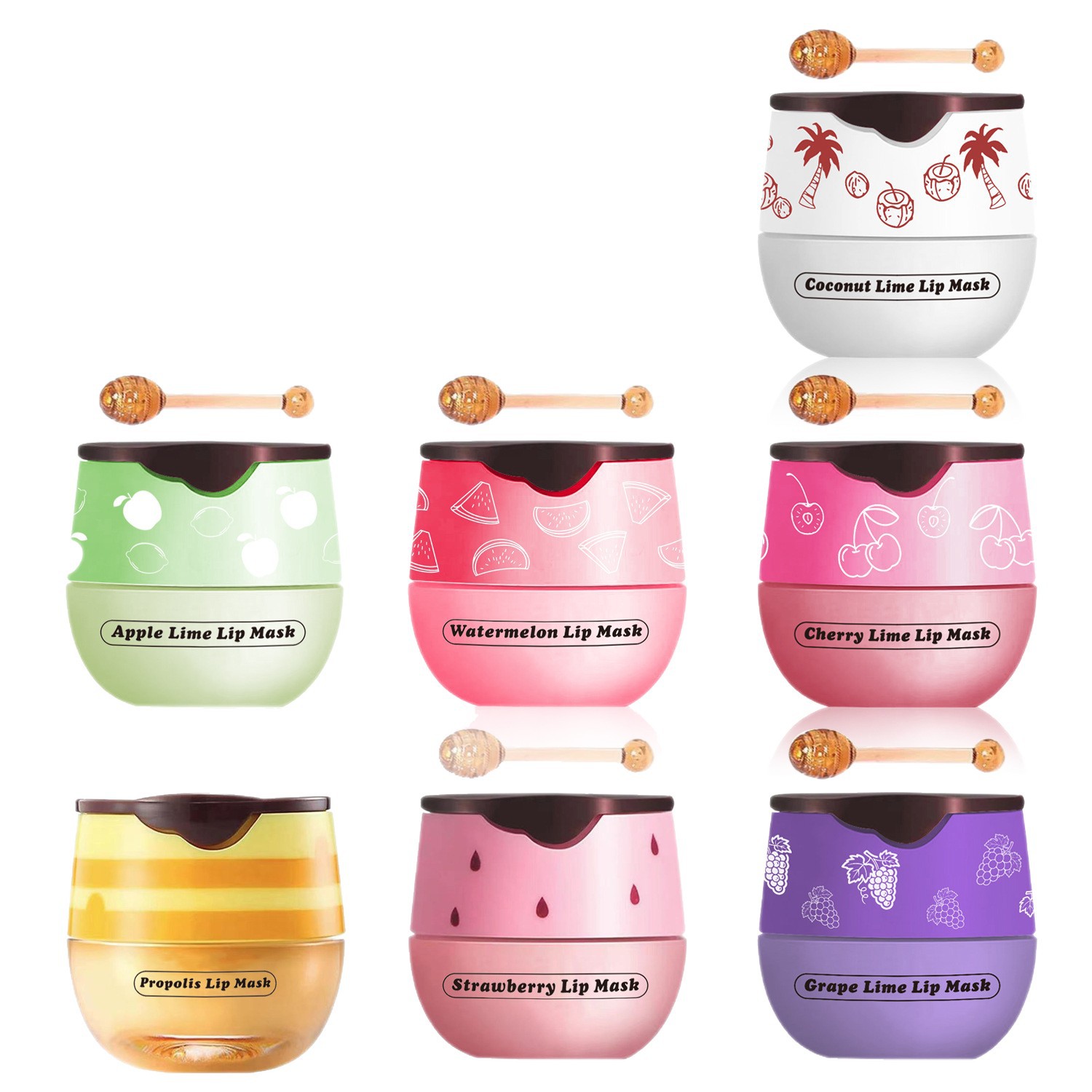 Honey Lip Mask, Lime Moisturizing Lip Mask, Moisturizing Little honey jar, Anti-cracking, reducing lip lines, Lip Care Lipstick, cross-border Item Picture